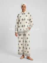 Co-Ord Set Button-Up Shirt & Wide Leg Trouser