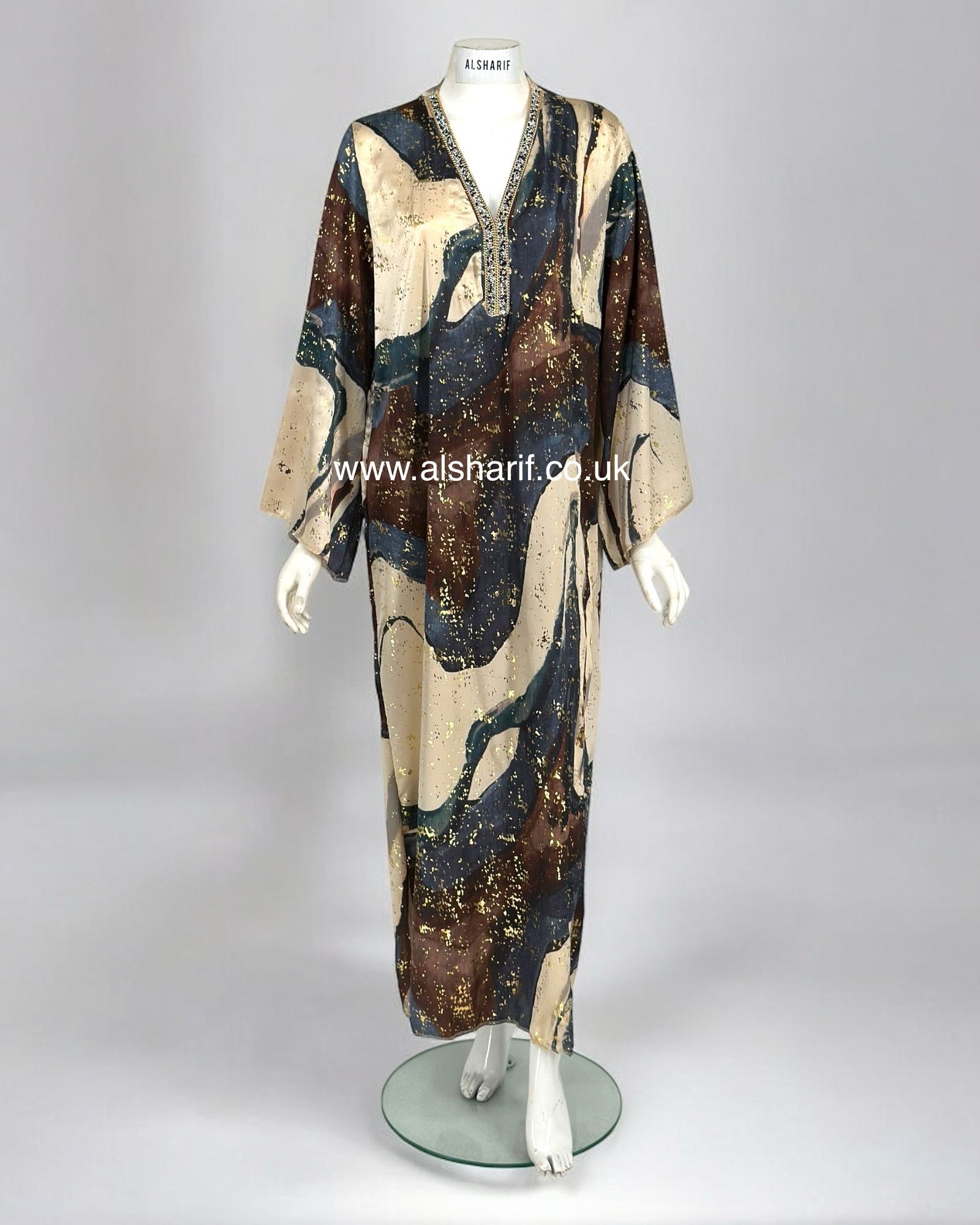 Satin Print Maxi Dress