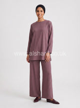 Belted Crepe Co-Ord Set with Wide Leg Trousers