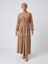 Velvet Pleated Waist Maxi Dress