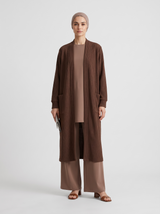 Longline Textured Cardigan with Pockets