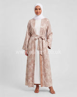 Satin Maxi Cardigan with Belt 2 Side Pockets