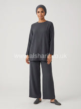 Belted Crepe Co-Ord Set with Wide Leg Trousers