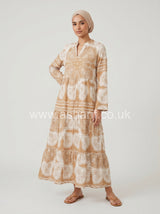 Button Front Roll Sleeve Summer Dress