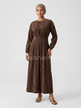 Velvet Pleated Waist Maxi Dress