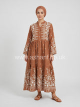 Summer Button Front Drawstring Maxi Dress