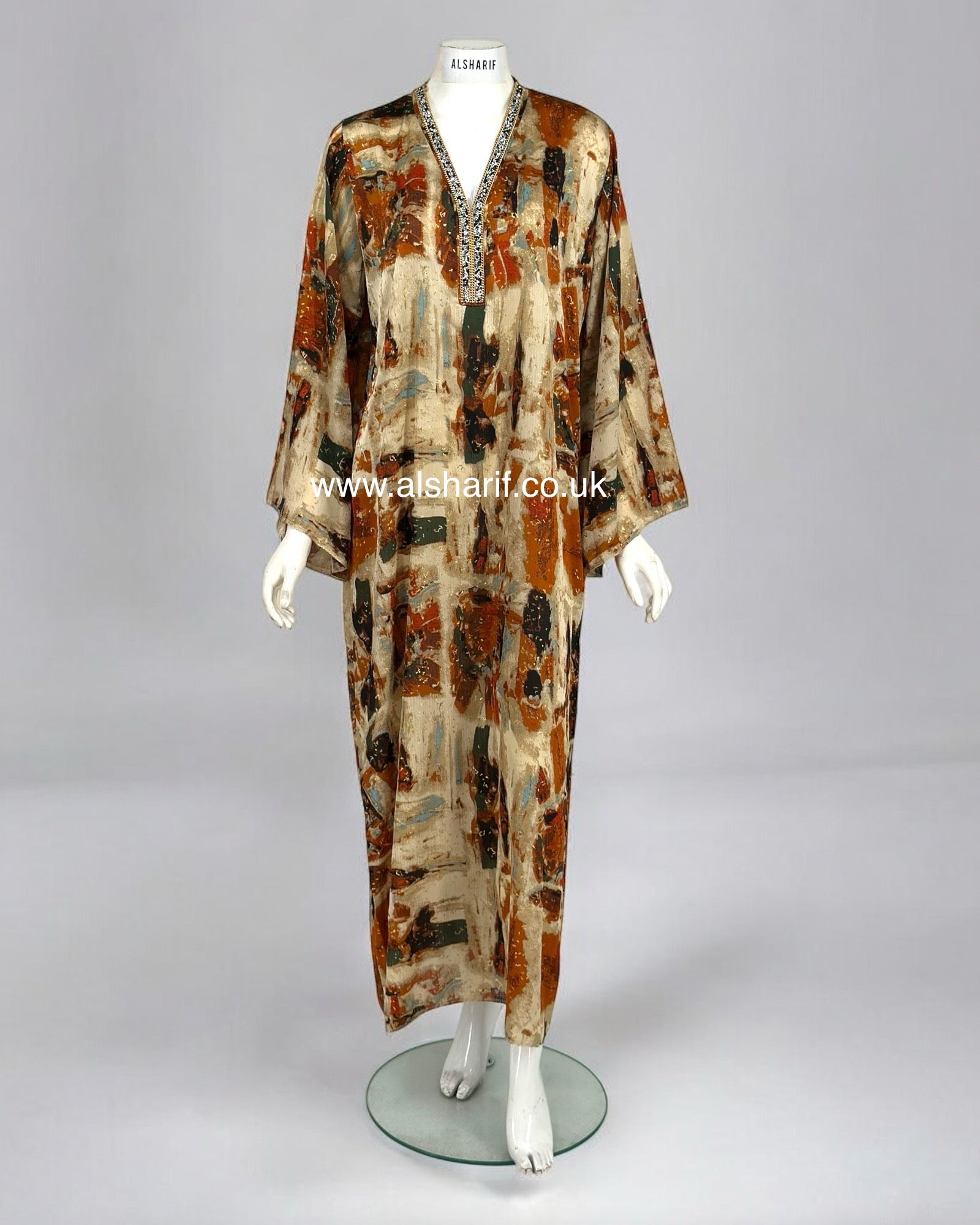 Satin Print Maxi Dress