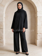 Ribbed Knit Two-Piece Co-Ord Trousers Set
