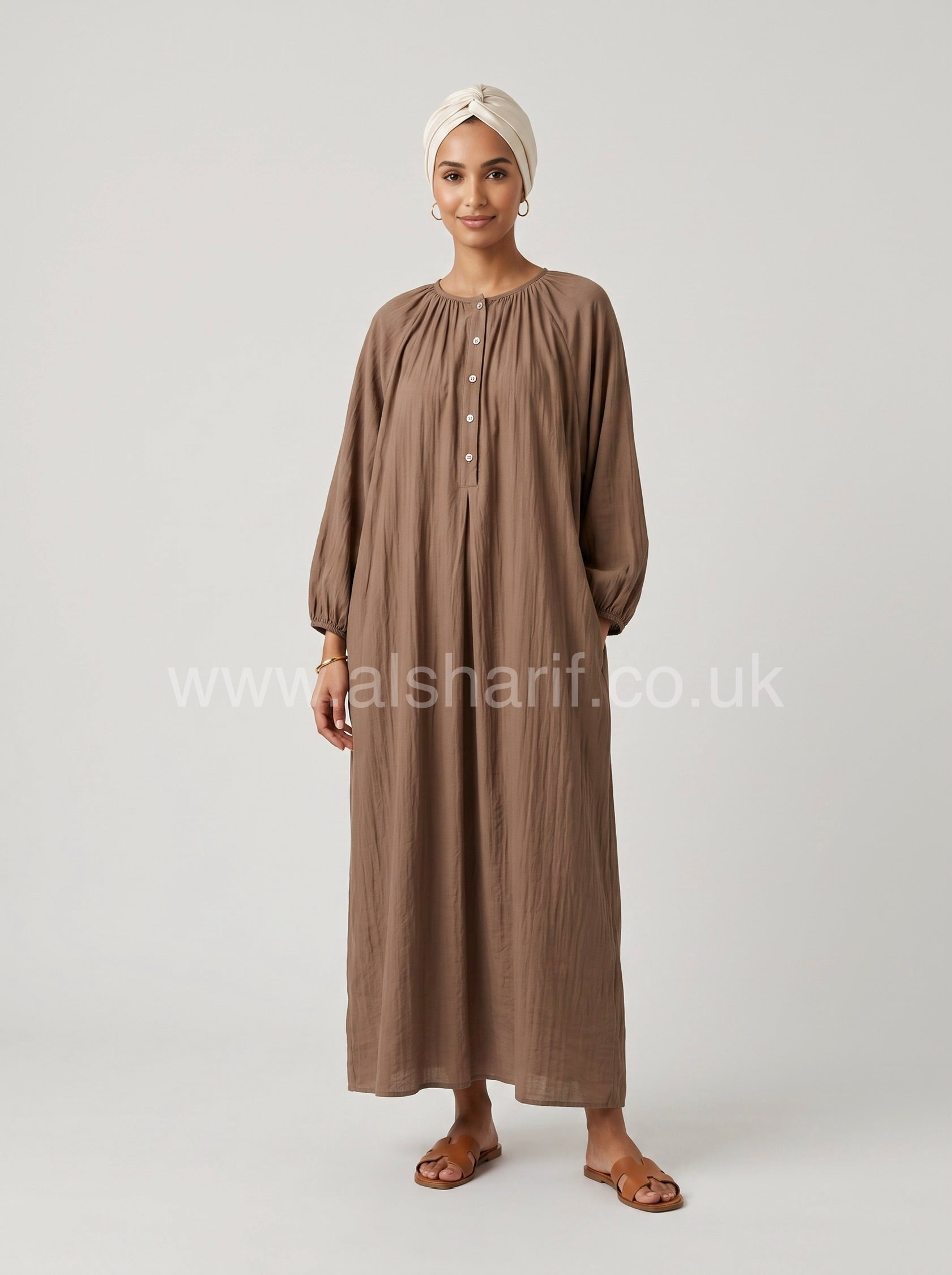 Wide-Fit Modest Maxi Dress