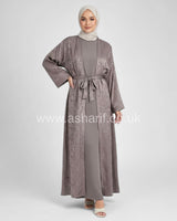 Satin 2 Piece Abaya Dress Set