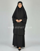 Two Piece Satin Jilbab Set (Khimar + Skirt)