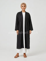 Embroidered Open Abaya Coat