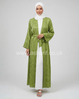 Satin Maxi Cardigan with Belt 2 Side Pockets