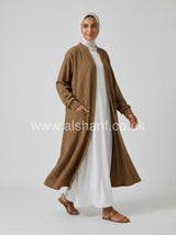 Longline Textured Cardigan with Pockets