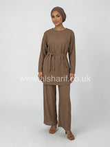 2 Piece Knitted Co-Ord Trouser Set with Belt