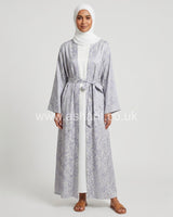 Satin Maxi Cardigan with Belt 2 Side Pockets