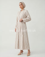 Floral Jacquard 2 Piece Abaya Dress Set