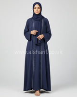 2 Piece Set Diamante Satin Abaya Dress