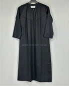 Black Silky Boys Thobe Jubba Collarless with Zip Size 44