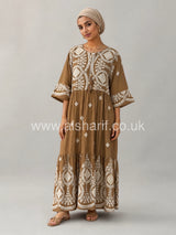 Three-Quarter Sleeve Maxi Dress