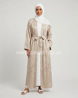 Satin Maxi Cardigan with Belt 2 Side Pockets