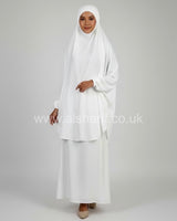Two Piece Satin Jilbab Set (Khimar + Skirt)