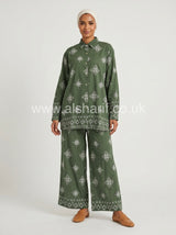 Co-Ord Set Button-Up Shirt & Wide Leg Trouser