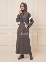 Hooded Corduroy Maxi Dress