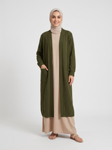Longline Textured Cardigan with Pockets