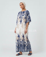 Cotton Viscose Floral Kaftan Dress
