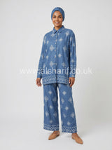 Co-Ord Set Button-Up Shirt & Wide Leg Trouser