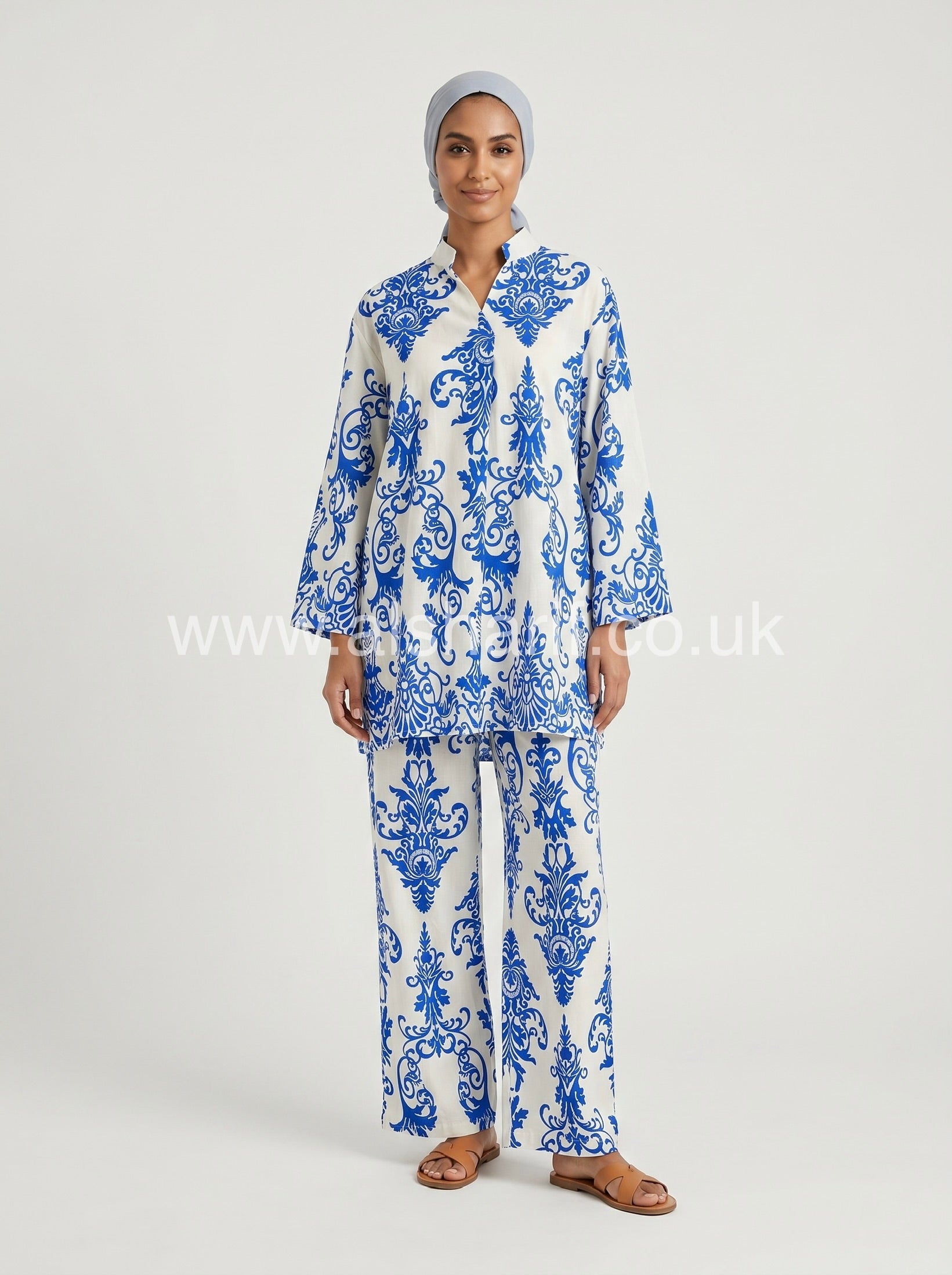 Co-Ord Set Longline Top & Wide Leg Trouser