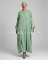 2 Piece Embroidered Abaya Dress Set