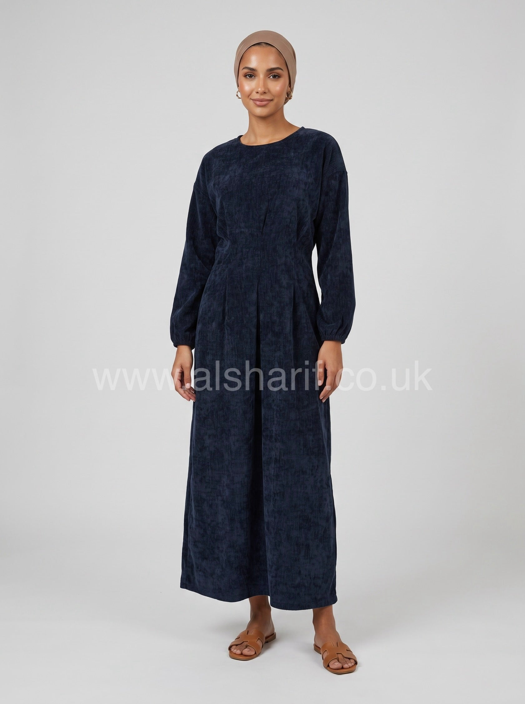 Velvet Pleated Waist Maxi Dress
