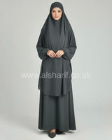 Two Piece Satin Jilbab Set (Khimar + Skirt)