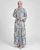 Satin 2 Piece Abaya Dress Set