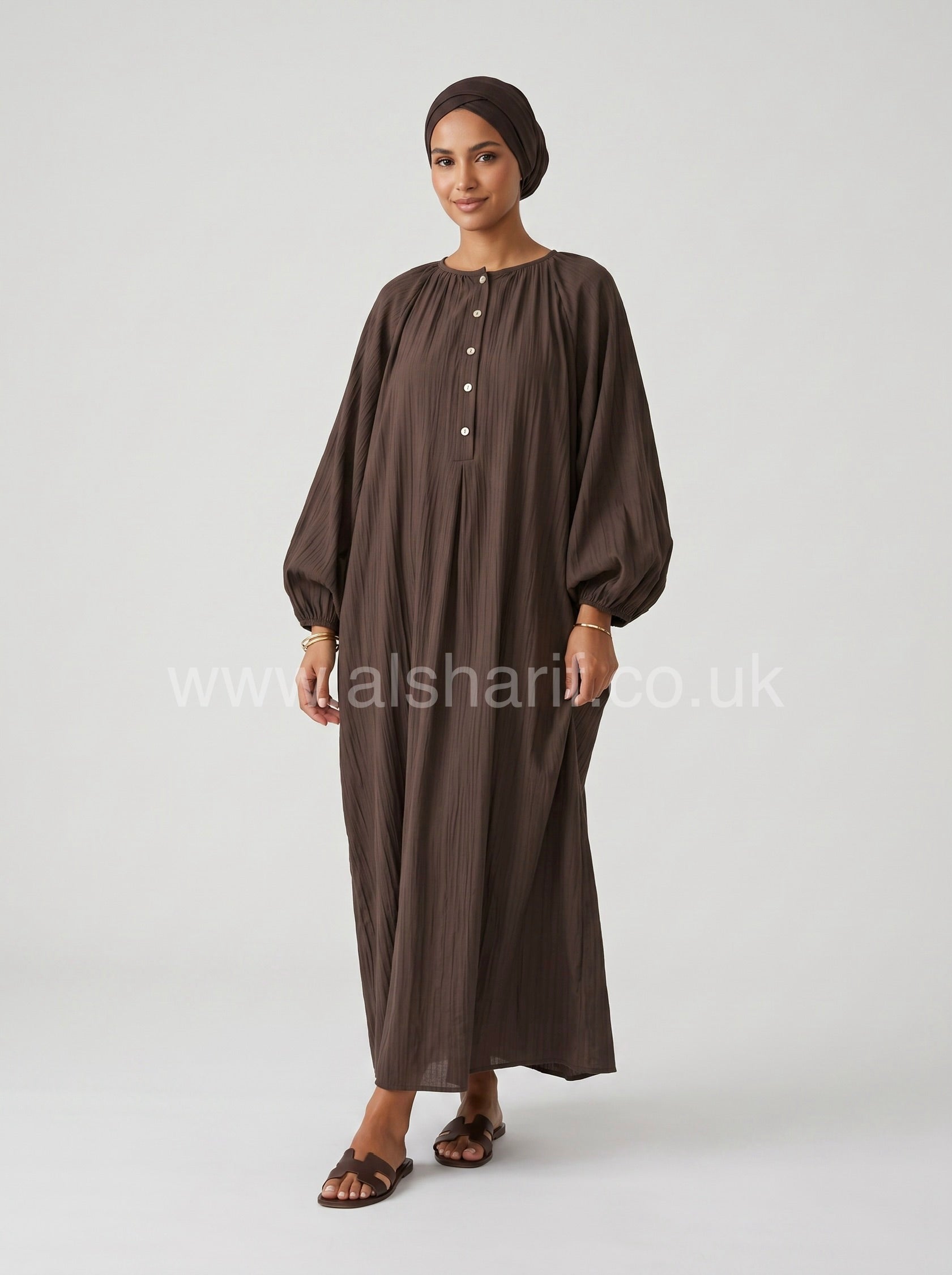 Wide-Fit Modest Maxi Dress