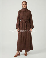 Floral Jacquard 2 Piece Abaya Dress Set