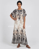 Cotton Viscose Floral Kaftan Dress