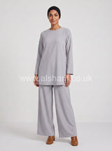Belted Crepe Co-Ord Set with Wide Leg Trousers