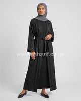 Floral Jacquard 2 Piece Abaya Dress Set