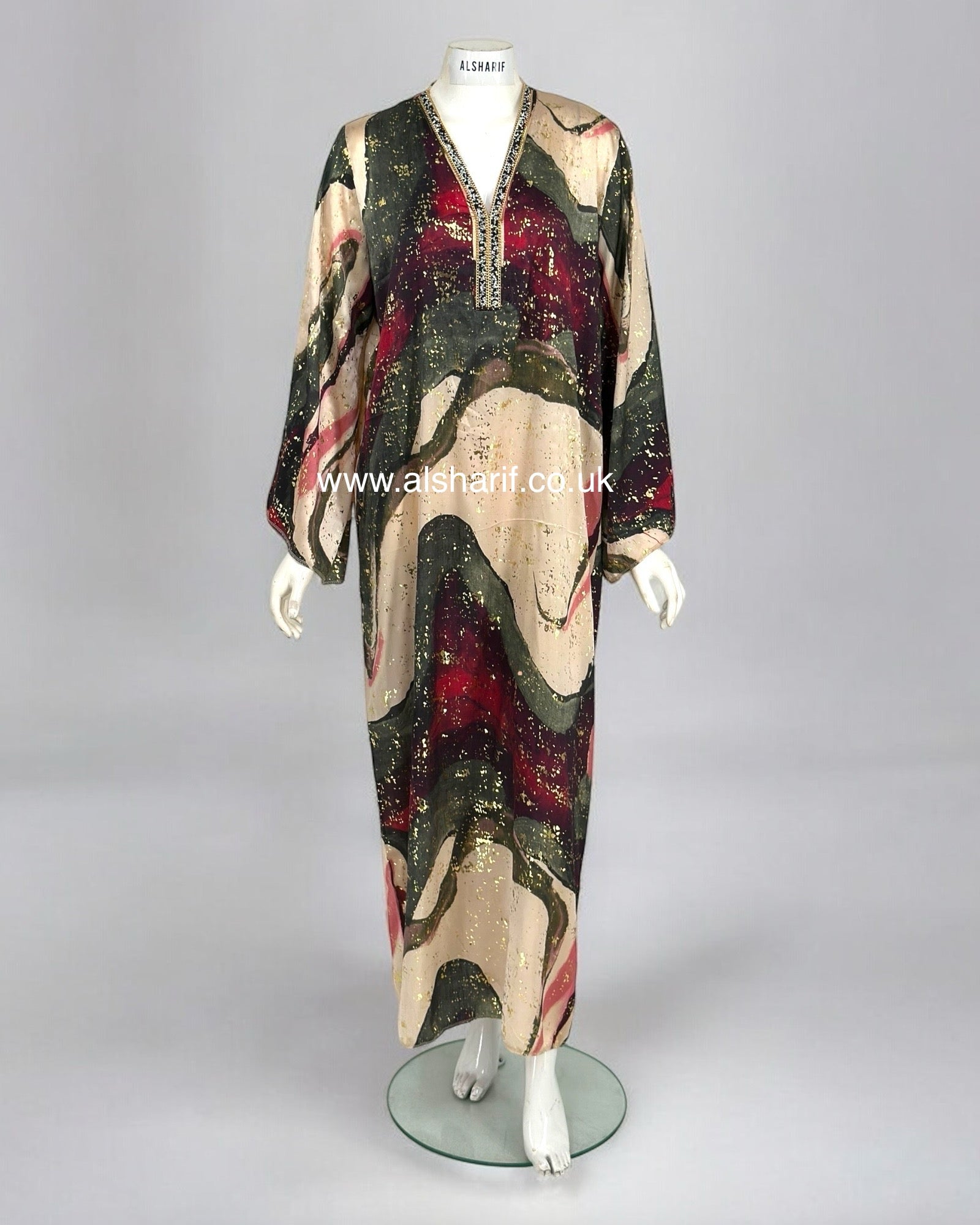 Satin Print Maxi Dress