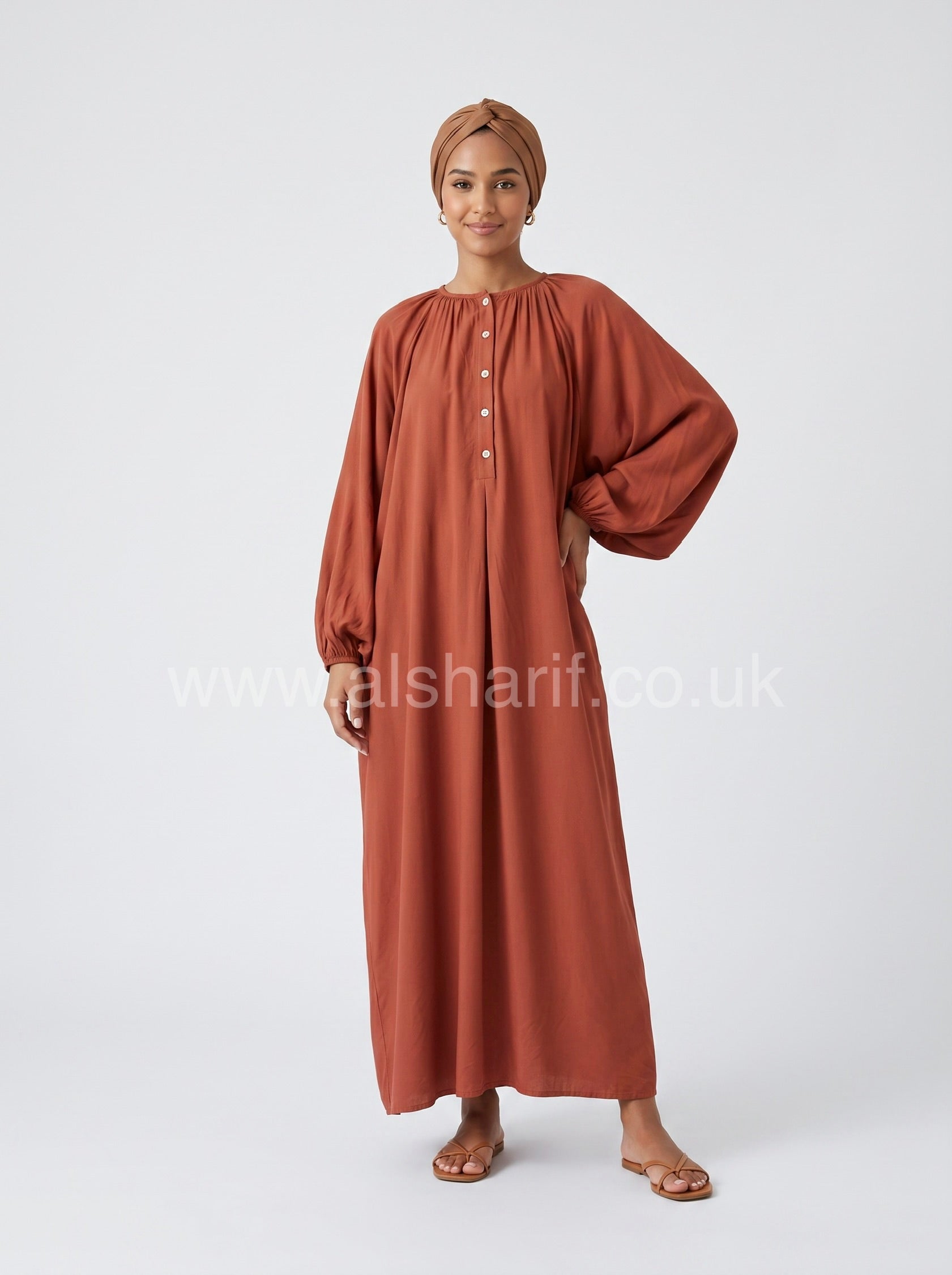 Wide-Fit Modest Maxi Dress