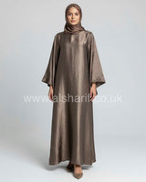 Crinkled Satin Lace Up Back Abaya Dress
