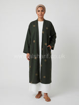 Embroidered Open Abaya Coat