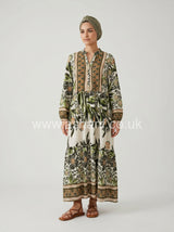 Floral Print Buttoned Summer Dress
