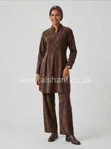 2 Piece Velvet Pleated Co-Ord Trouser Set with Belt