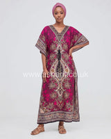 Printed Drawstring Kaftan Dress