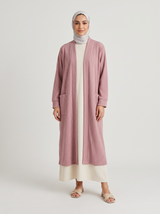 Longline Textured Cardigan with Pockets