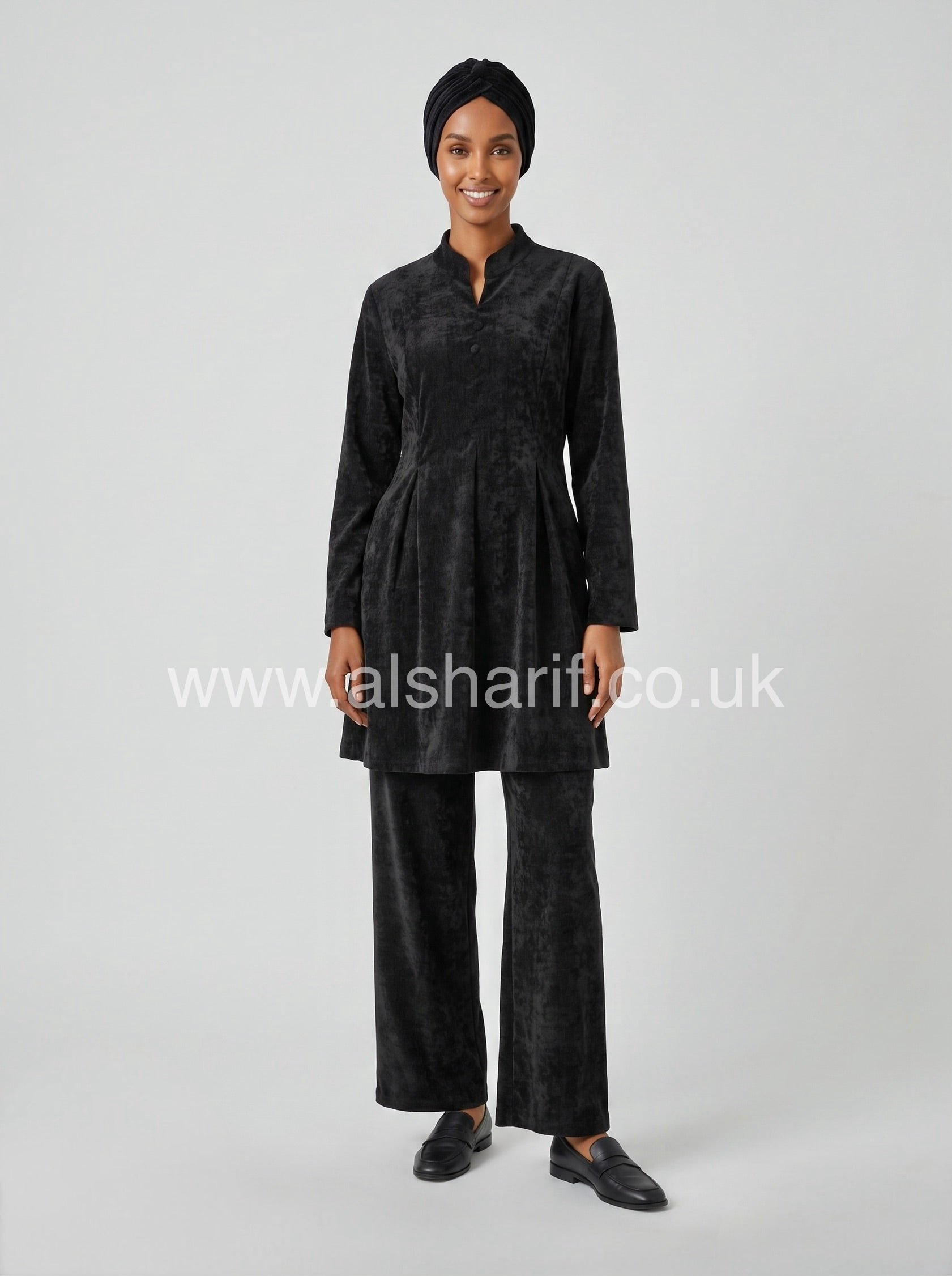 2 Piece Velvet Pleated Co-Ord Trouser Set with Belt